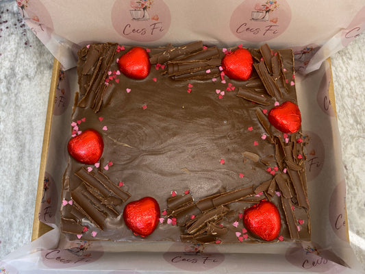 Valentines Double Chocolate Brownie Tray Bake