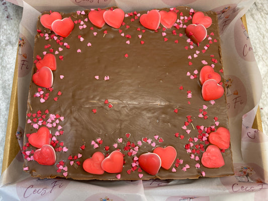 Valentines Mars Bar Tray Bake
